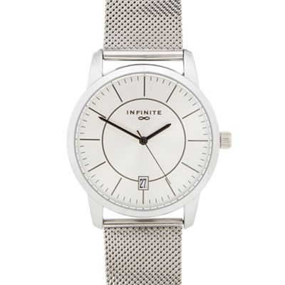 Gents stainless steel mesh analogue watch